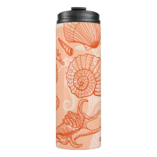 Handgezeichnetes Meer: Vintage-Muster Thermosbecher