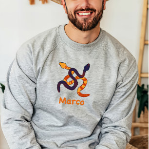 Handgezeichnetes mehrfarbiges lustiges Schlangende Sweatshirt