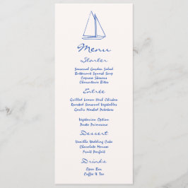 Handgezeichnetes Menü für Nautische Hochzeiten Programm