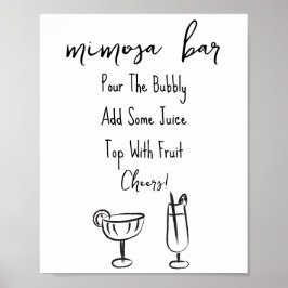 Handgezeichnetes Mimosa Bar Sign Poster