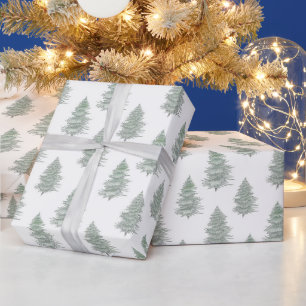 Handgezeichnetes Muster des Evergreen Tree Geschenkpapier