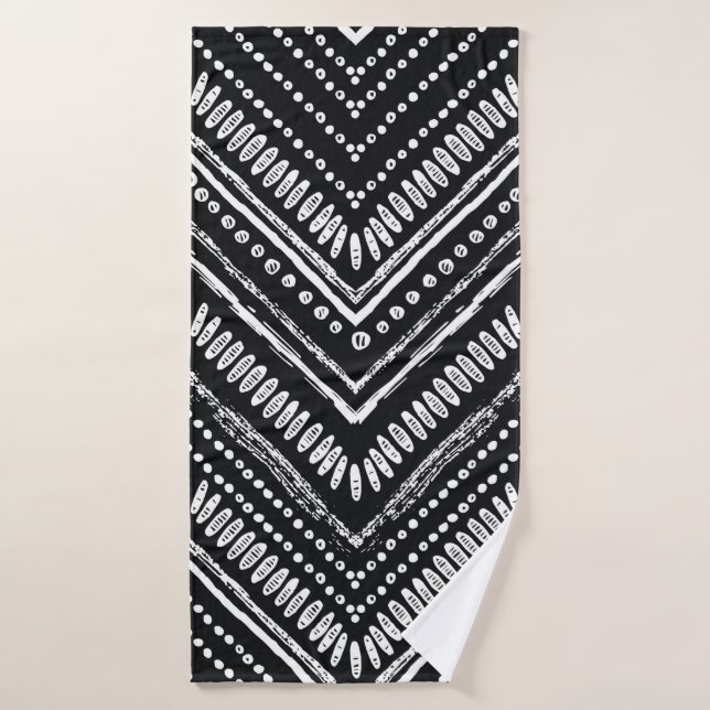 Handgezeichnetes Muster. Zigzag und Stripe Line, S Badehandtuch (Badehandtuch)