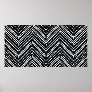Handgezeichnetes Muster. Zigzag und Stripe Line, S Poster