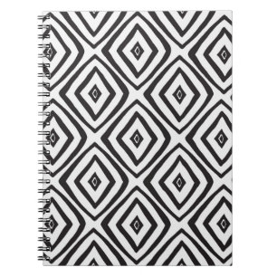 Handgezeichnetes nahtloses Muster in Schwarz/Weiß. Notizblock