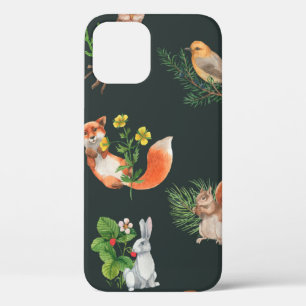 Handgezeichnetes nahtloses Muster mit Aquarellwald Case-Mate iPhone Hülle