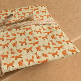 Handgezeichnetes Niedliches Red Fox Muster Geschen Geschenkpapier