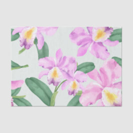 Handgezeichnetes Orchideen-Blumenmuster Seidenpapier