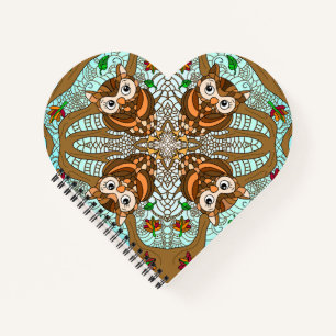 Handgezeichnetes Owl Mandala Artwork Notizbuch