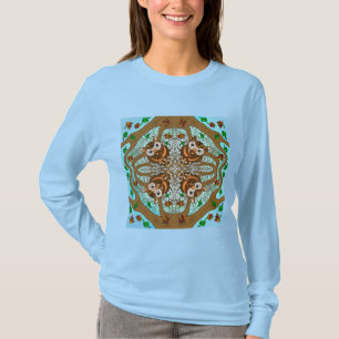 Handgezeichnetes Owl Mandala Artwork T-Shirt
