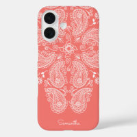 Handgezeichnetes Paisley Muster Dunkler Peach