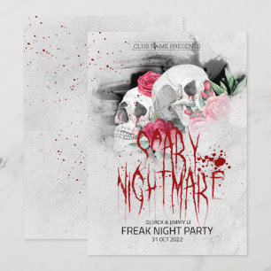 Handgezeichnetes Retro-Halloween-Party Einladung