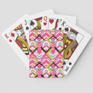 Handgezeichnetes Rosa Zickzack-Muster Spielkarten