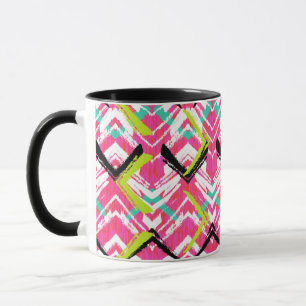 Handgezeichnetes rosa Zickzack-Muster Tasse