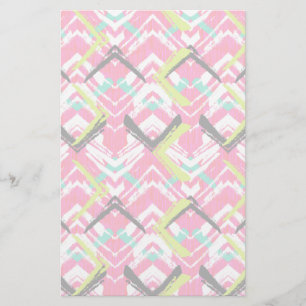 Handgezeichnetes Rosa Zig-Zag-Muster Briefpapier