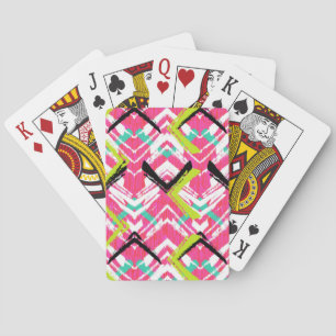 Handgezeichnetes Rosa Zig-Zag-Muster Spielkarten