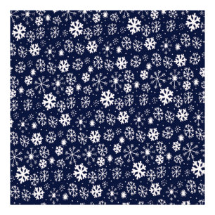 Handgezeichnetes Schneeflocken-Gestöber mit navybl Fotodruck