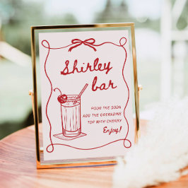 Handgezeichnetes Shirley-Temple-Bar-Schild-Druckbi Poster