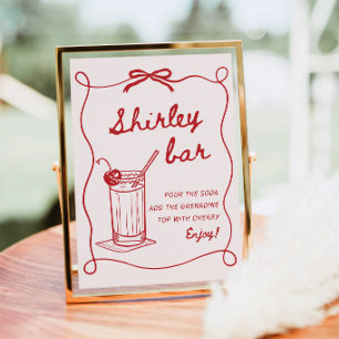 Handgezeichnetes Shirley-Temple-Bar-Schild-Druckbi Poster