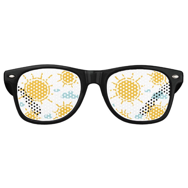 Handgezeichnetes Sommersonnenmuster Partybrille (Vorderseite)