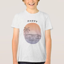 Handgezeichnetes Sonnenuntergangs-Strand-T-Shirt f Tri-Blend Shirt