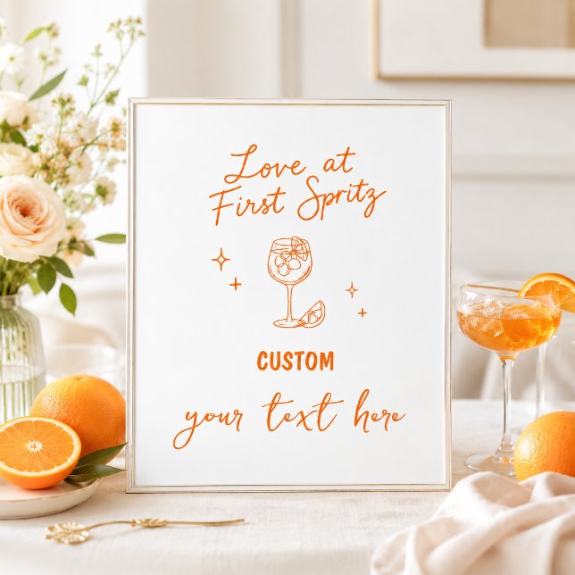 Handgezeichnetes Spritz Brautparty-Schild Poster (Von Creator hochgeladen)