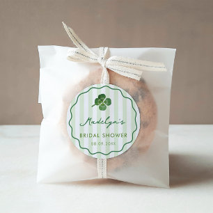 Handgezeichnetes St. Patrick's Day Hochzeits-Braut Runder Aufkleber