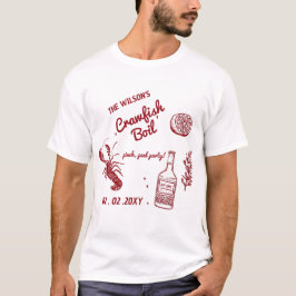 Handgezeichnetes Summer Seafood Crawfish Party T-Shirt