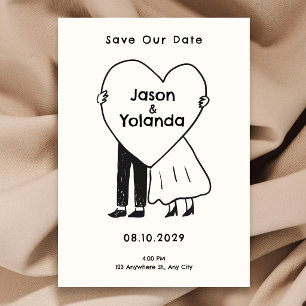 Handgezeichnetes süßes Paar Save The Date