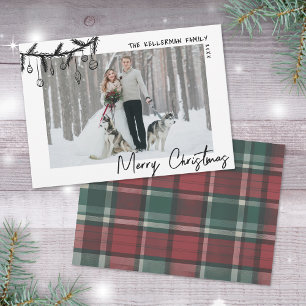 Handgezeichnetes Tartan Weihnachtliche Freude Merr Feiertagskarte