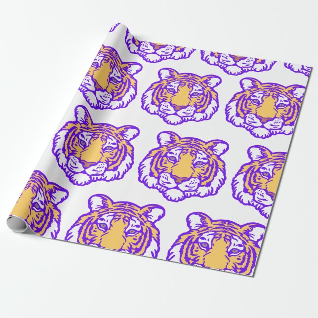 Handgezeichnetes Tiger Fan Wrapping Paper Geschenkpapier (Ungerollt)