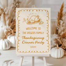 Handgezeichnetes Truthahn Thanksgiving-Dinner Will