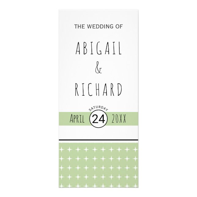 Handgezeichnetes Typografie-Brautprogramm Werbekarte (Vorne)