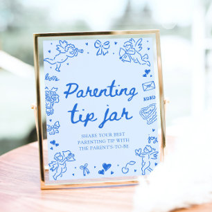 Handgezeichnetes Valentins-Baby-Shower-Eltern-Tipp Poster