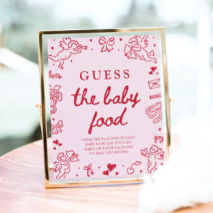 Handgezeichnetes Valentins-Errate-das-Babyfood-Sch Poster