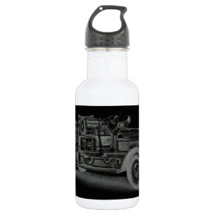 handgezeichnetes vintage Feuerwehrauto invertiert Trinkflasche