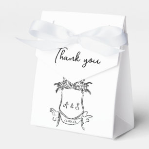 Handgezeichnetes Wappen Schwarz-weiße Gastgeschenk Geschenkschachtel