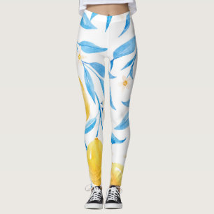 Handgezeichnetes Wasserfarben-Limonenmuster Leggings