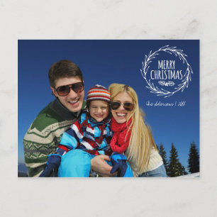 Handgezeichnetes Weihnachtsfeiertag Foto Postkarte