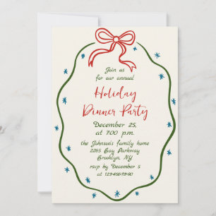 Handgezeichnetes Weihnachtsfest Abendessen Einladung