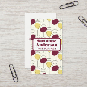 Handgezeichnetes Weinflaschenmuster Visitenkarte