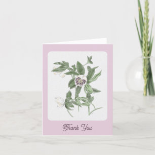 Handgezeichnetes Weißes und Lila Hellebore Dankeskarte