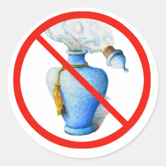 Handgezeichnetes Zeichen: Kein Parfüm Runder Aufkleber