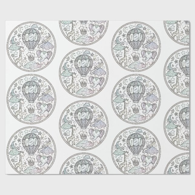 Handgezeichnetes Zentangle-Mandala-Muster-Wrap-Pap Geschenkpapier (Flach)