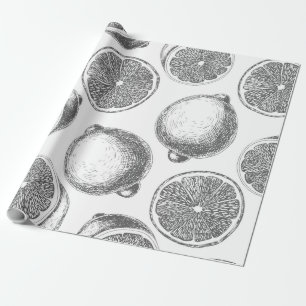 Handgezeichnetes Zitronenmuster Geschenkpapier