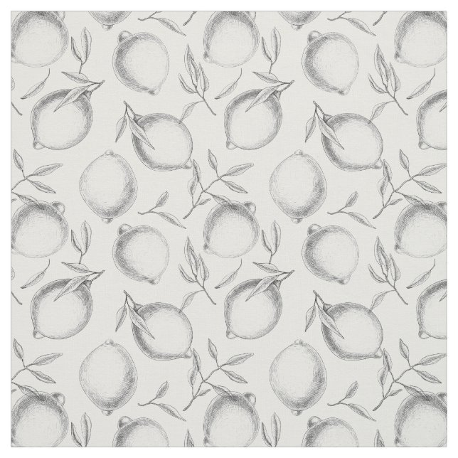 Handgezeichnetes Zitronenmuster Stoff (Muster)