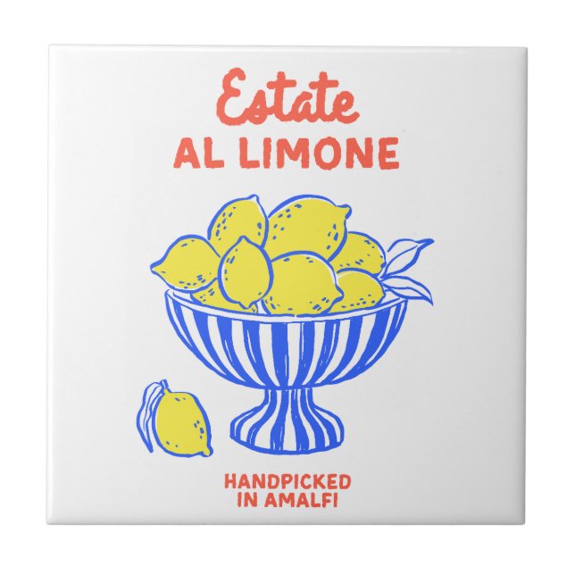 Handgezeichnetes Zitronensommerangebot Fliese (Vorderseite)
