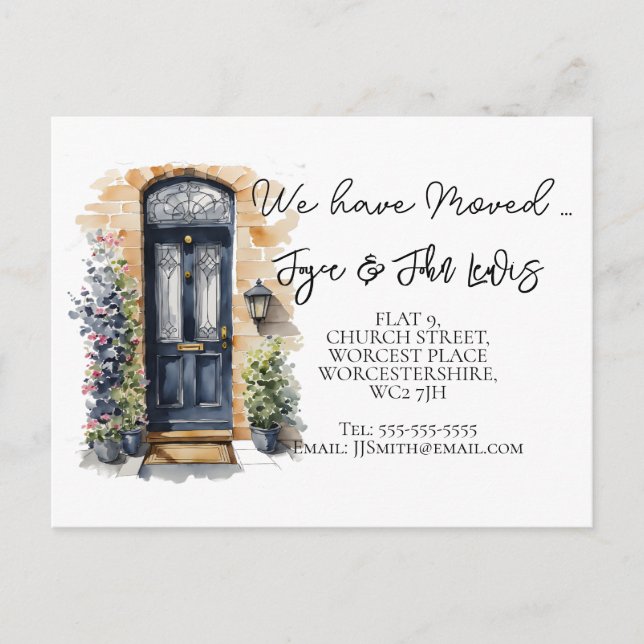 Handgezogene Adresskarte ändern Ankündigungspostkarte (Vorderseite)