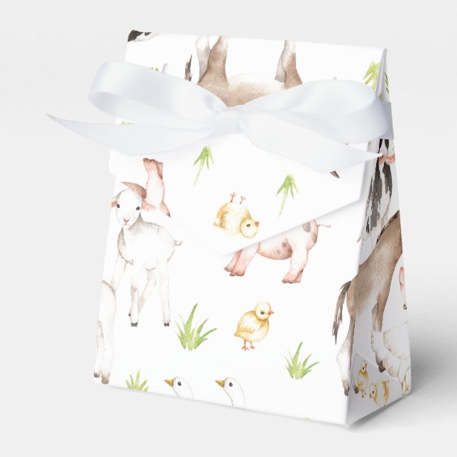 Handgezogene Aquarelltiere auf dem Hof Geschenkschachtel (Vorderseite)