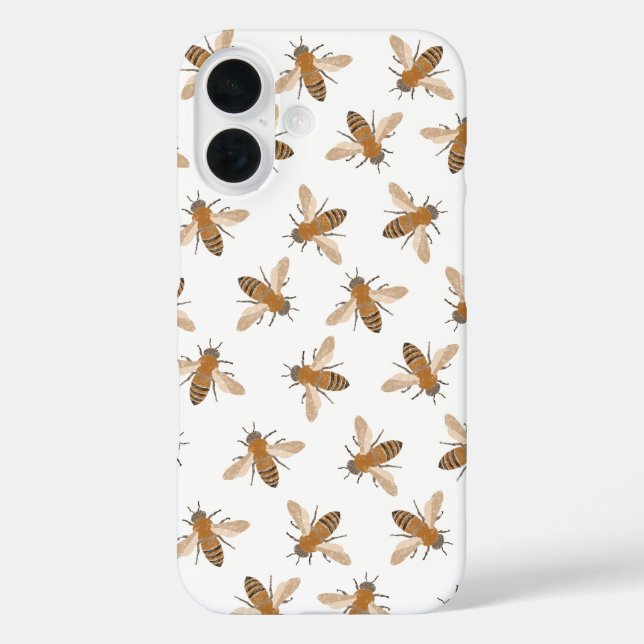 Handgezogene Bienen iPhone Case (Rückseite)