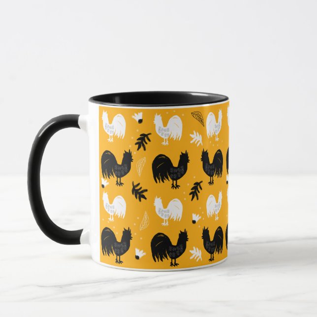 Handgezogene Blumenarmmuster Tasse (Links)